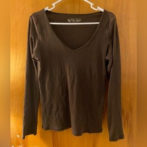 Tee Shop brown fitted long sleeve